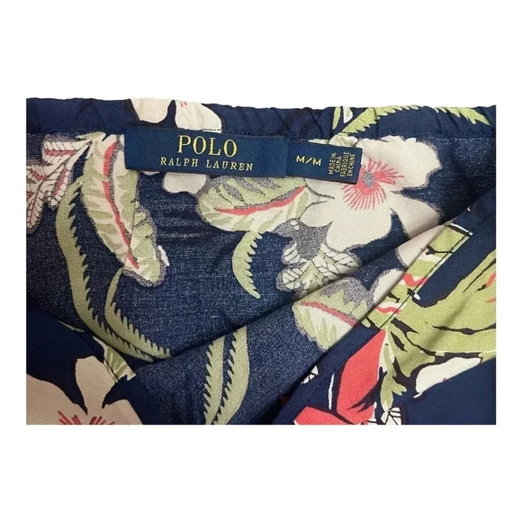 Polo Ralph Lauren V-Neck Drawstring Waist Blue Floral Jumpsuit Women’s size M - Picture 8 of 16